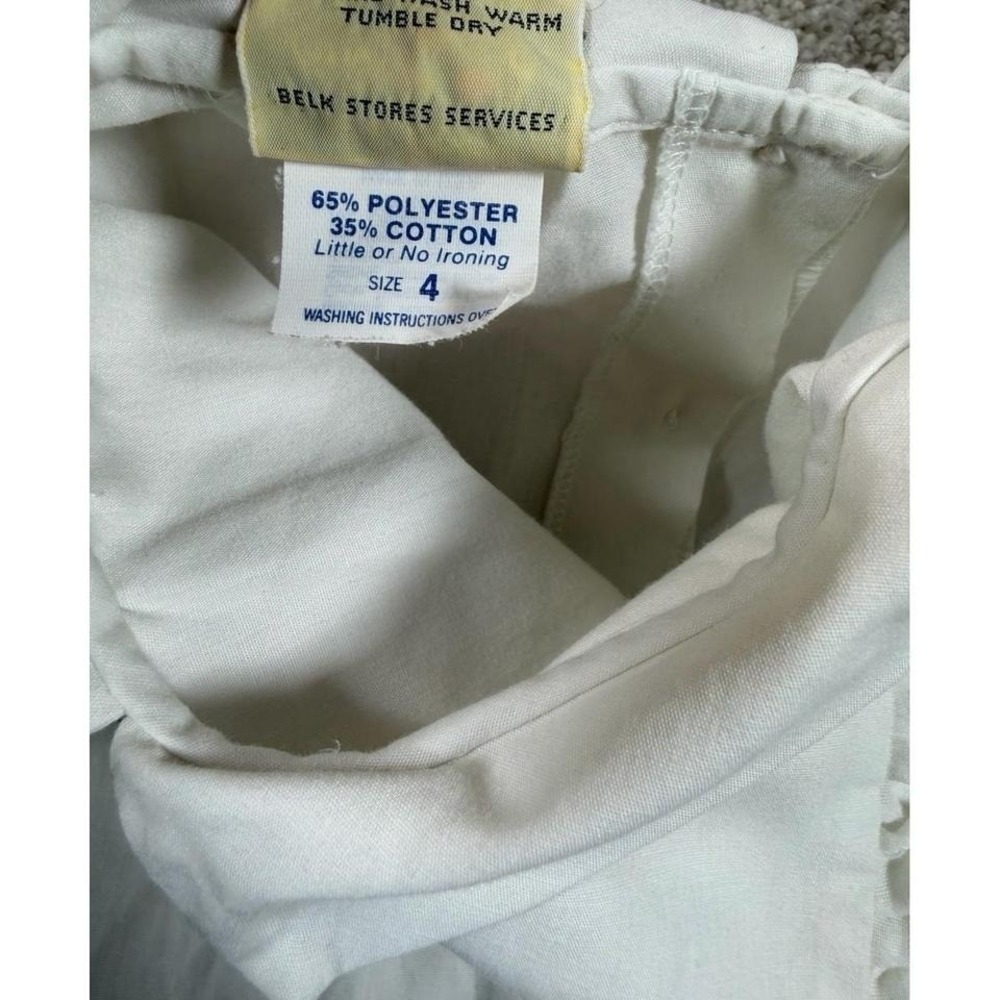 Vintage Girls White Lace Blouse Size 4 Belk Bugoff Brand Cottagecore - Picture 5 of 5